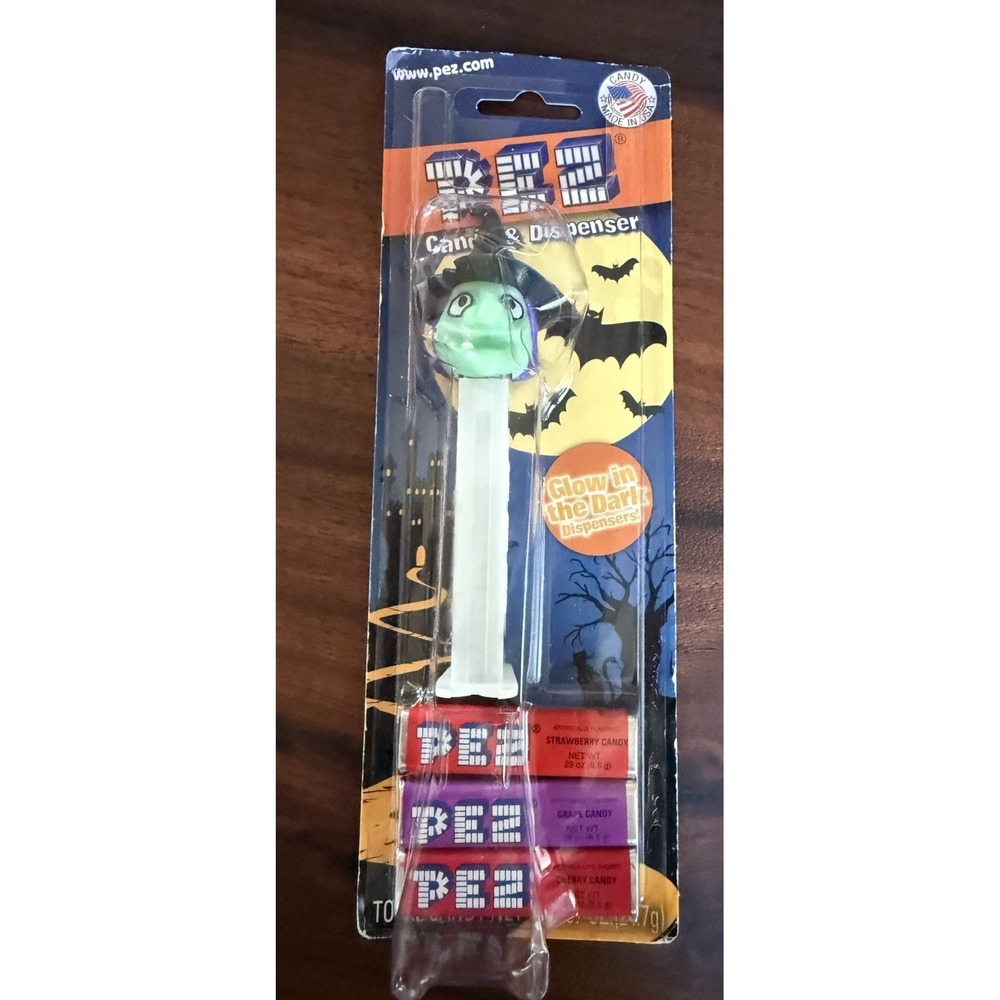 Per Glow in the Dark Witch (Purple Hair) Candy & Dispenser 2010 NEW in Package!